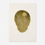 Death or Glory – Oriental Gold (Cool Gold Glorious Skull) by Damien Hirst, 2011, two-color foil block on 300gsm Arches 88, sold Sep 2025