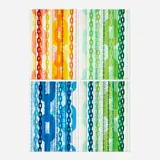 Ryan McGinness, Chain Reactions portfolio, 2006, lithograph in colors; monoprint