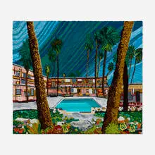 Caroline Larsen, Skylark Pool, Palm Springs, CA, 2017, oil on canvas