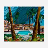 Caroline Larsen, Skylark Pool, Palm Springs, CA, 2017, oil on canvas