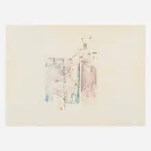 Gianfranco Baruchello, Abolizione dei fiumi e sue difficolta, 1964, mixed media on watercolor paper
