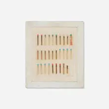 Dan Basen, Untitled, 1964, matches and mixed media on paper mounted to board with artist's frame