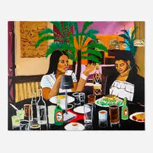 Bryan Fernandez, Cena en la mesa, 2021, acrylic on canvas