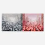 Sheng Qi, Beijing Jam (diptych), 2007, acrylic on canvas