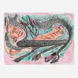 Thornton Dial, Sr., Untitled, c. 1990, watercolor and charcoal on paper