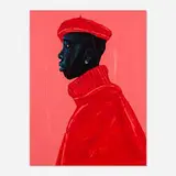Annan Affotey, Orange Beret, 2020, oil on canvas