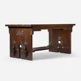 Charles Rohlfs, Important library table, 1907, oak
