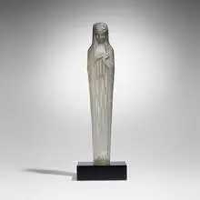 René Lalique, Source de la Fontaine Echo statuette, c. 1924, frosted glass, painted wood