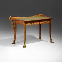 Louis Majorelle, Nénuphar lady's writing desk, c. 1903, mahogany, jatoba, gilt bronze, leather