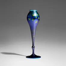 Leaf and Vine vase by Tiffany Studios, 1917, hand-blown Favrile glass, sold Mar 2026