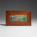 Tiffany Studios, Decorative mosaic panel, c. 1910, Favrile glass, oak frame