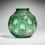 Vase with Art Deco flowers by Cristallerie Saint-Louis, c. 1930, acid-etched and frosted cameo glass, sold Mar 2026