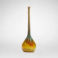 Tiffany Studios, Early decorated bud vase, c. 1895, hand-blown Favrile glass