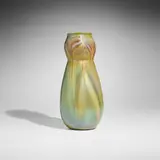 Early pulled-feather vase by Tiffany Studios, c. 1896, hand-blown Favrile glass, sold Mar 2026