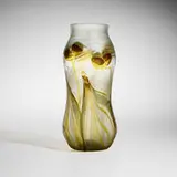 Decorated vase by Tiffany Studios, c. 1900, hand-blown Favrile glass, sold Mar 2026