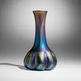 Tiffany Studios, Fine and Early decorated vase, c. 1898-1900, hand-blown Favrile glass