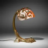 Art Nouveau, Desk lamp, c. 1900, brass, nautilus shell