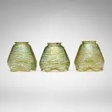 Loetz, Phänomen shades, set of three, c. 1900, hand-blown glass