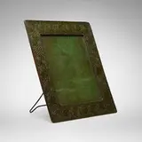 Tiffany Studios, Large Zodiac picture frame, c. 1910, patinated bronze, glass