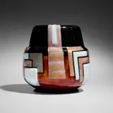Camille Faure, Art Deco-style Athènes vase, c. 1965, enameled copper