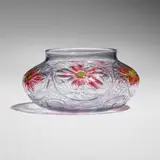 Tiffany Studios, Intaglio vase with cherry blossoms and daisies, c. 1900, wheel-carved and internally decorated glass