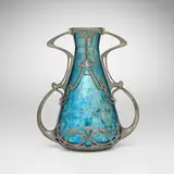 Loetz, Papillon vase with Art Nouveau mount, c. 1898, hand-blown glass, pewter