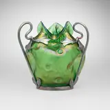 Loetz, Rusticana vase with Art Nouveau mount, c. 1899, hand-blown glass, pewter