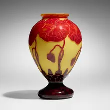 Charles Schneider, Pavot vase with poppies, c. 1925, acid etched cameo glass