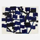 Barry Le Va, Plan View for Double Tiered Sculpture, 2002, ink and collaged paper on Waterford