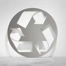 Kelley Walker, Untitled (Recycling Logos), 2006, laser-cut polished stainless steel