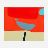 Dorothy Fratt, Bird on a Wire, c. 1995, acrylic on paper mounted to canvas