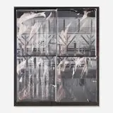 Robert Rauschenberg, From the Bleacher Series: Pleasure Island, 1952, 1990, unique manipulated black and white Polaroids on aluminum in artist's frame