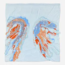 Rodney McMillian, The Last Flight, 2015, latex, acrylic and ink on queen-size bed sheet