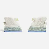 Rare Swan production bookends, pair by Sallie Toohey for Rookwood Pottery, sold Nov 2024