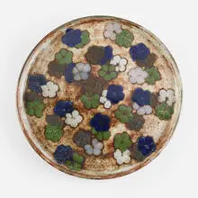 Fernand Rumèbe, Plate with forget-me-nots, 1921, glazed stoneware