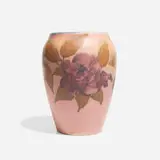 Double Vellum/Decorated Mat vase with magnolia branches by Jens Jensen for Rookwood Pottery, sold Nov 2024