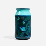 Blue Tinted Decorated Porcelain vase with exotic birds and flowers by Arthur Conant for Rookwood Pottery, sold Nov 2024