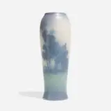 Scenic Vellum vase with pastoral landscape by Lenore Asbury for Rookwood Pottery, sold Nov 2024