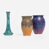 Collection of three Decorated Mat vases by Rookwood Pottery, sold Nov 2024