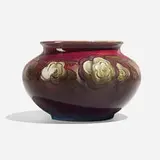 Lorinda Epply for Rookwood Pottery, Rare carved Black Opal vase with stylized flowers