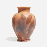Double Vellum/Decorated Mat vase with magnolia branches by Jens Jensen for Rookwood Pottery, sold Nov 2024