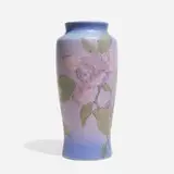 Double Vellum/Decorated Mat vase with magnolia branches by Jens Jensen for Rookwood Pottery, sold Nov 2024