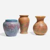 Three Decorated Mat vases by Rookwood Pottery, sold Nov 2024
