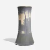 Large scenic Vellum vase with Tonalist landscape by Edward T. Hurley for Rookwood Pottery, sold Nov 2024