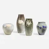 Collection of four Iris Glaze vases by Rookwood Pottery, sold Nov 2024