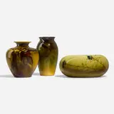 Collection of three Standard Glaze vessels by Rookwood Pottery, sold Nov 2024