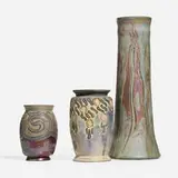 Collection of three Jacoba Ware vases by Adolf LeComte for De Porceleyne Fles, sold Nov 2024