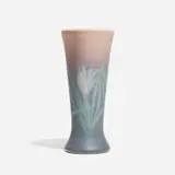 Vellum vase with crocuses by Edward T. Hurley for Rookwood Pottery, sold Nov 2024