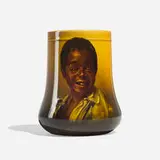 Standard Glaze mug with portrait of a boy by Robert Bruce Horsfall for Rookwood Pottery, sold Nov 2024
