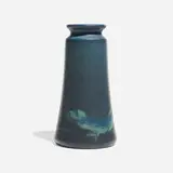 Lorinda Epply for Rookwood Pottery, Rare scenic Green Vellum vase with a dragon